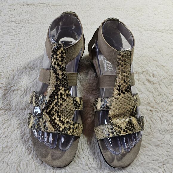 Munro American 6.5 W Zena Khaki Python Snakeskin Print perfect fit. Comfy Granny - Picture 3 of 13